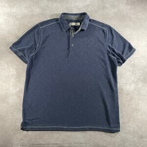 Tommy Bahama Dark Blue Tencel Recycled Polyester Casual Button Up Men’s Large